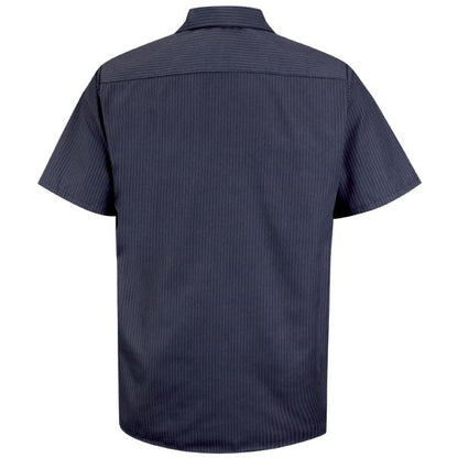 Red Kap Men's Short Sleeve Durastripe® Work Shirt - Navy/Light Blue Twin Stripe