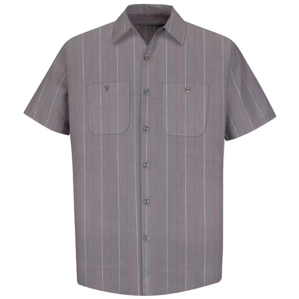 Red Kap Men's Short Sleeve Industrial Stripe Work Shirt