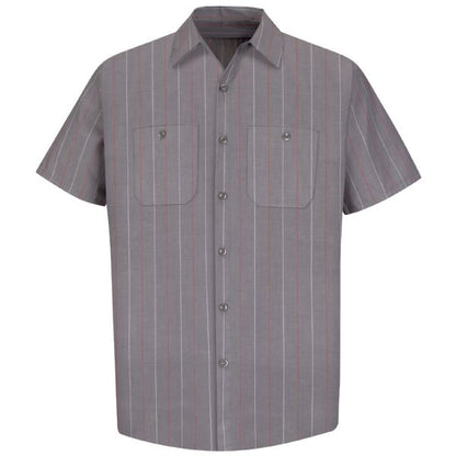 Red Kap Men's Short Sleeve Industrial Stripe Work Shirt