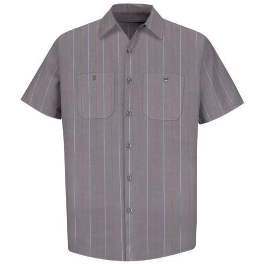 Red Kap Men's Short Sleeve Industrial Stripe Work Shirt
