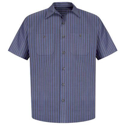 Red Kap Men's Short Sleeve Industrial Stripe Work Shirt