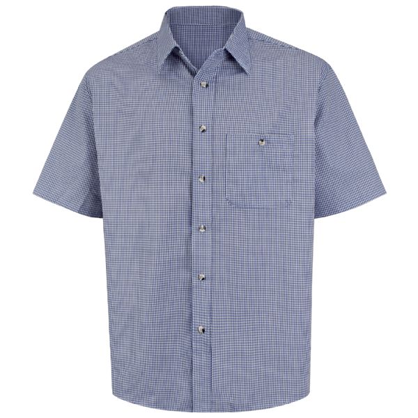 Red Kap Men's Short Sleeve Mini-Plaid Uniform Shirt