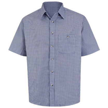 Red Kap Men's Short Sleeve Mini-Plaid Uniform Shirt
