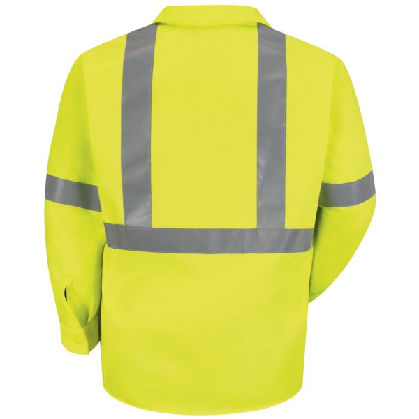 Red Kap Men's Hi-Visibility Yellow Long Sleeve Work Shirt - Type R, Class 2 - Fluorescent Yellow/Green