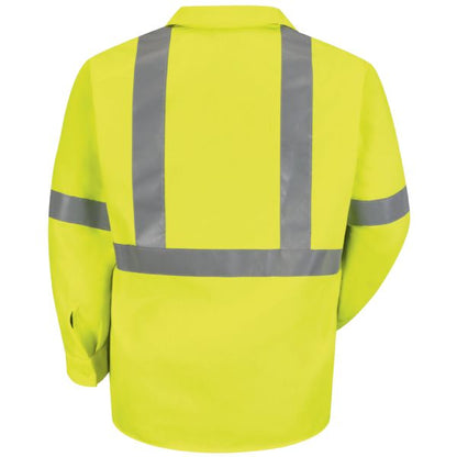 Red Kap Men's Hi-Visibility Yellow Long Sleeve Work Shirt - Type R, Class 2 - Fluorescent Yellow/Green