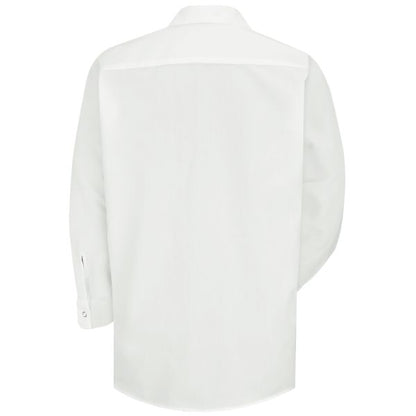 Red Kap Men's Long Sleeve Specialized Pocketless Polyester Work Shirt - White