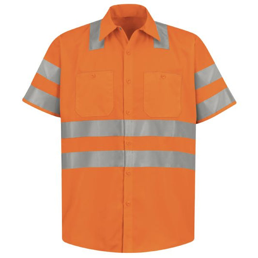 Red Kap Hi-Visibility Short Sleeve Work Shirt - Type R, Class 3