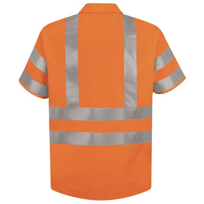 Red Kap Hi-Visibility Short Sleeve Work Shirt - Type R, Class 3