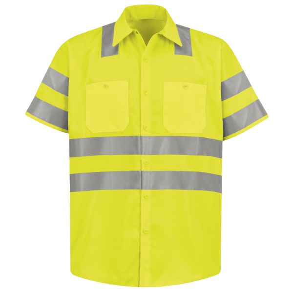 Red Kap Hi-Visibility Short Sleeve Work Shirt - Type R, Class 3