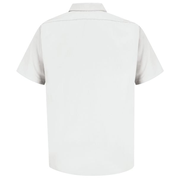 Red Kap Men's Short Sleeve Specialized Pocketless Polyester Work Shirt - White