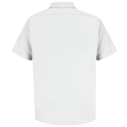 Red Kap Men's Short Sleeve Specialized Pocketless Polyester Work Shirt - White