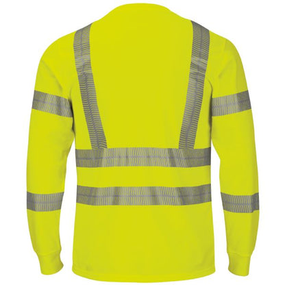 Red Kap Long Sleeve Hi-Visibility T-Shirt, Type R Class 3