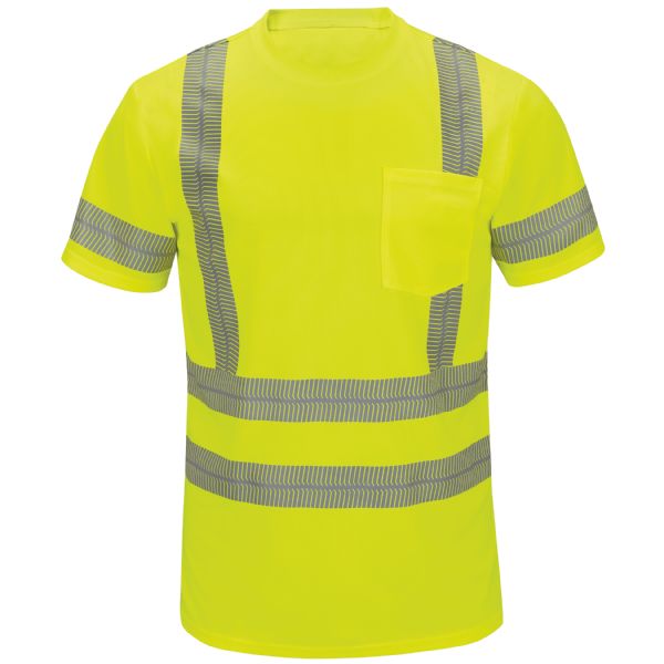 Red Kap Short Sleeve Hi-Visibility T-Shirt, Type R Class 3 - Fluorescent Yellow/Green