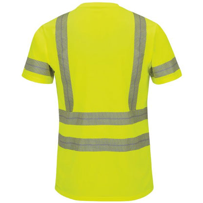 Red Kap Short Sleeve Hi-Visibility T-Shirt, Type R Class 3 - Fluorescent Yellow/Green