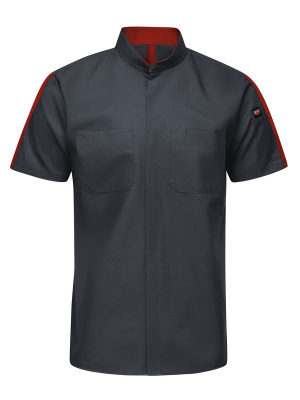 Red Kap Men's Short Sleeve Two Tone Pro+ Work Shirt with OilBlok and MIMIX®