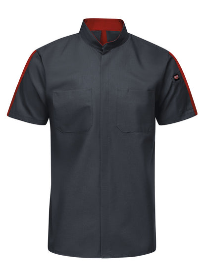 Red Kap Men's Short Sleeve Two Tone Pro+ Work Shirt with OilBlok and MIMIX®