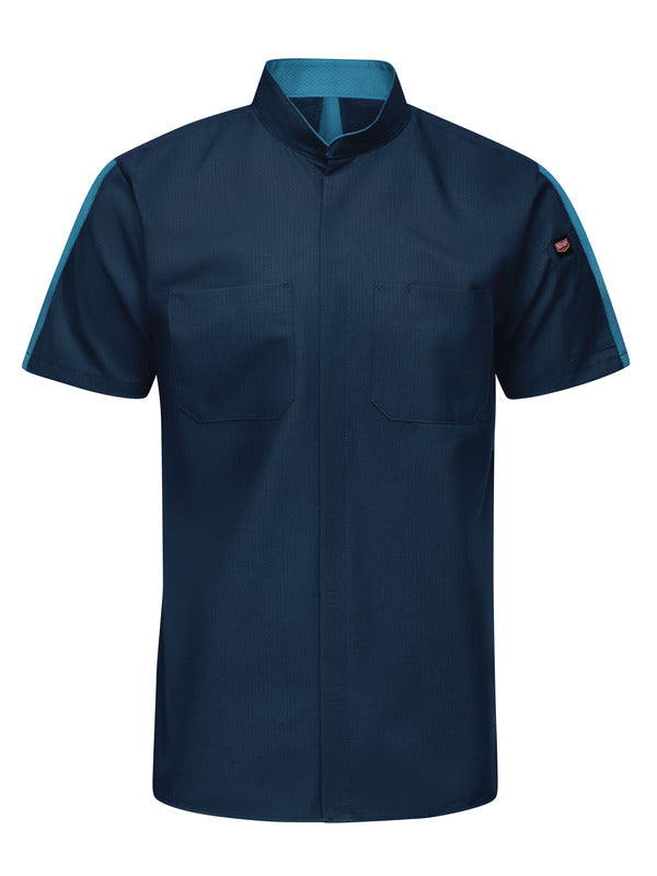 Red Kap Men's Short Sleeve Two Tone Pro+ Work Shirt with OilBlok and MIMIX®