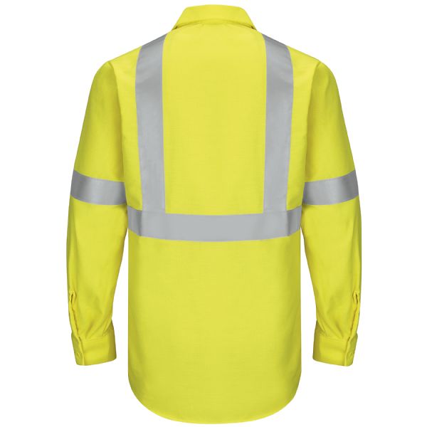 Red Kap Men's Hi-Visibility Long Sleeve Ripstop Work Shirt - Type R, Class 2