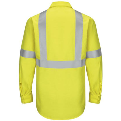Red Kap Men's Hi-Visibility Long Sleeve Ripstop Work Shirt - Type R, Class 2