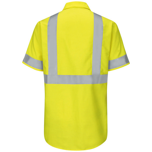 Red Kap Men's Hi-Visibility Long Sleeve Ripstop Work Shirt - Type R, Class 2
