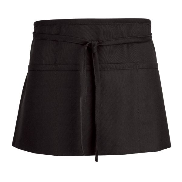 Red Kap Waist Apron with Squared Corners - Black