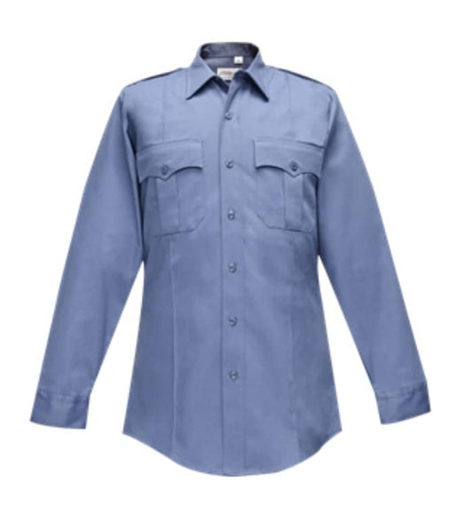 Flying Cross Men's Polyester Cotton Long Sleeve Shirt - Marine Blue