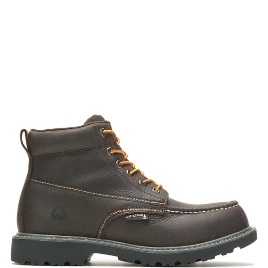 Wolverine Men's Floorhand Moc-Toe 6" Steel-Toe Work Boot - Dark Brown