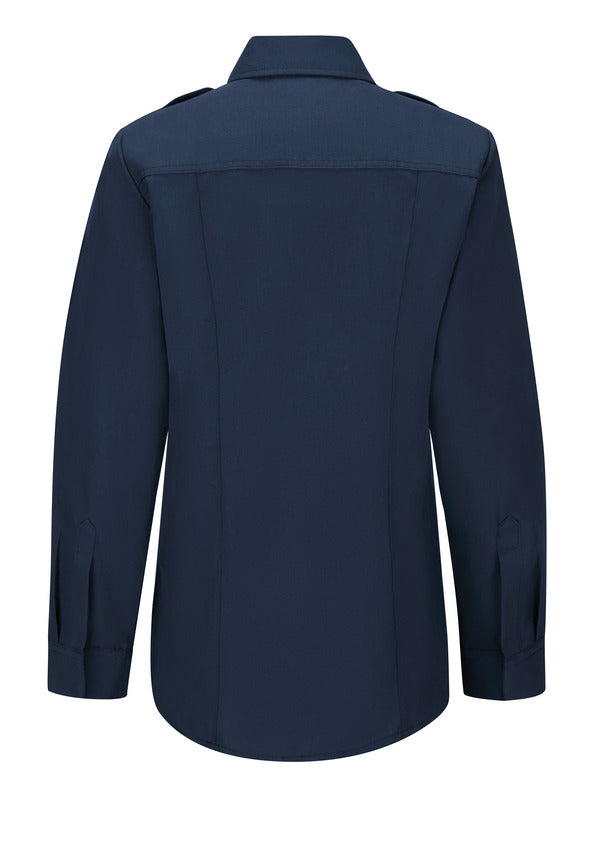 Workrite Women's Non-FR 100% Cotton Classic Long Sleeve Fire Chief Shirt - Navy