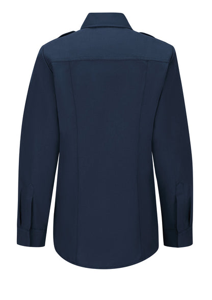 Workrite Women's Non-FR 100% Cotton Classic Long Sleeve Fire Chief Shirt - Navy