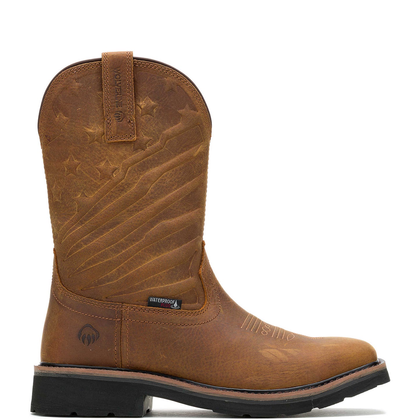 Wolverine Men's Rancher Flag LX Steel-Toe Wellington Work Boot Brown (STEEL TOE)
