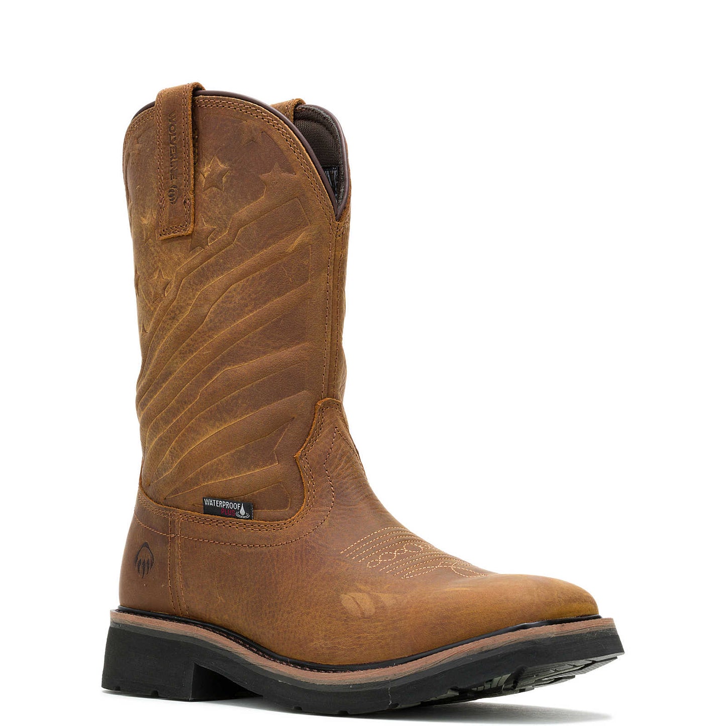 Wolverine Men's Rancher Flag LX Steel-Toe Wellington Work Boot Brown (STEEL TOE)