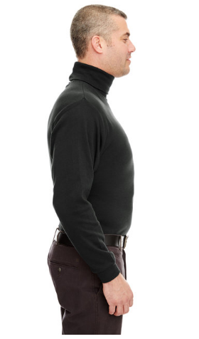 UltraClub Adult Egyptian Interlock Long-Sleeve Turtleneck