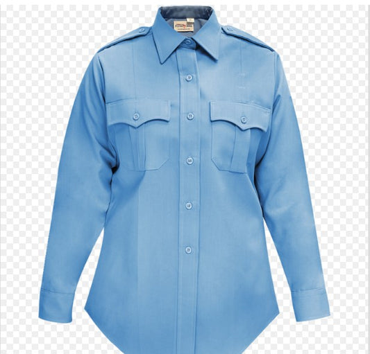 Flying Cross Women's Deluxe Tropical Weave Long-Sleeve Shirt - Medium Blue