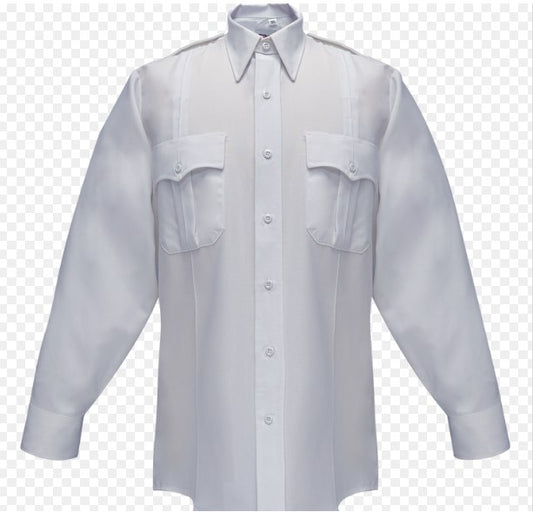 Flying Cross Command 100% Polyester Men's Long Sleeve Shirt w/Zipper - White