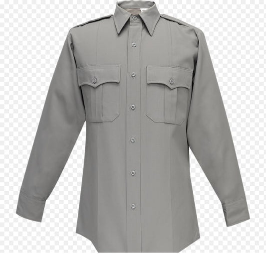 Flying Cross Command 100% Polyester Men's Long Sleeve Shirt w/Zipper - Grey