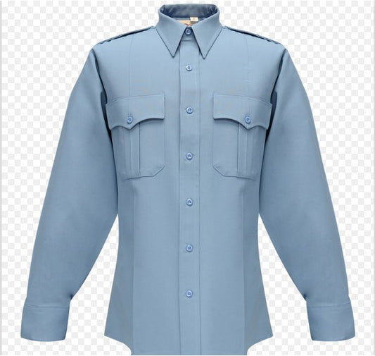 Flying Cross Command 100% Polyester Men's Long Sleeve Shirt w/Zipper - Brillant Blue
