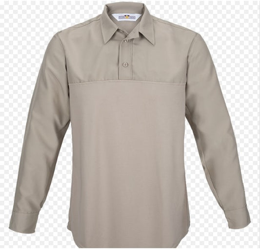 Flying Cross 100% Polyester Men'S Shirts Long Sleeve - Silver Tan