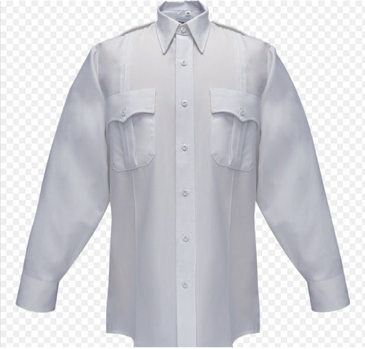 Flying Cross Men's Long Sleeve Command Zip Front Shirt - White