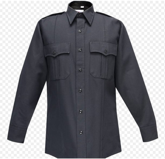 Flying Cross Men's Long Sleeve Command Zip Front Shirt - LAPD Navy