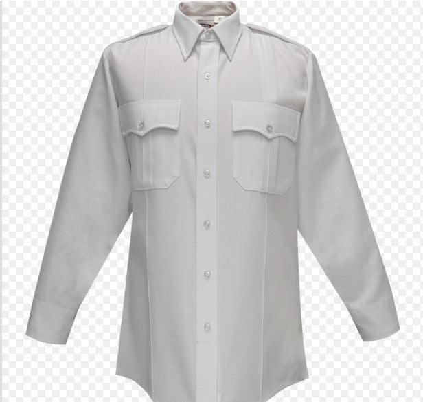 Flying Cross Deluxe Tropical 65% Poly/35% Rayon Men's Long Sleeve Shirt - White