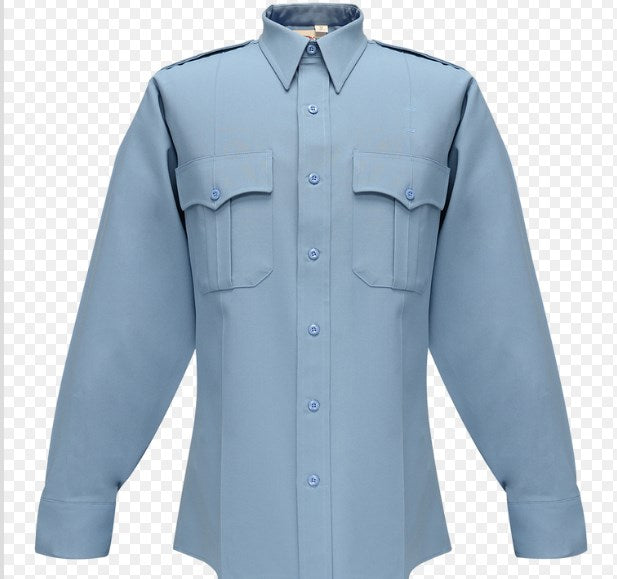 Flying Cross Deluxe Tropical 65% Poly/35% Rayon Men's Long Sleeve Shirt - Medium Blue