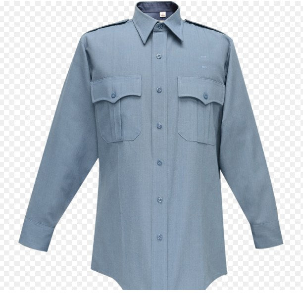 Flying Cross Deluxe Tropical 65% Poly/35% Rayon Men's Long Sleeve Shirt - French Blue