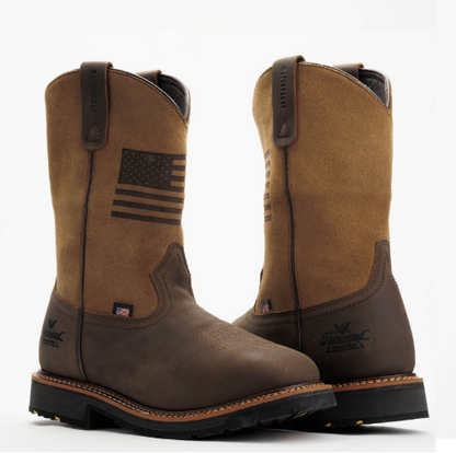 Thorogood Western Work – Waterproof Crazy Horse/Tan – 11″ Square Toe