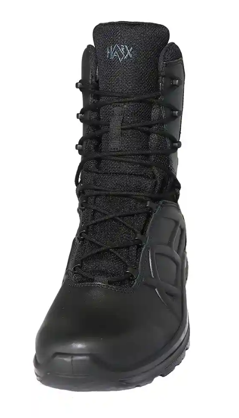 front of black boot