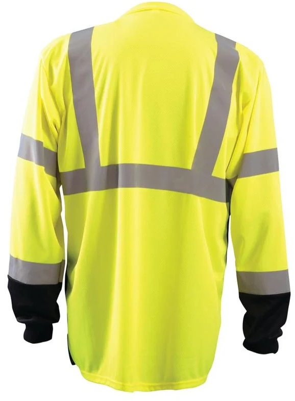 Occunomix Long Sleeve Black Bottom Wicking Birdseye T-Shirt W/Pocket