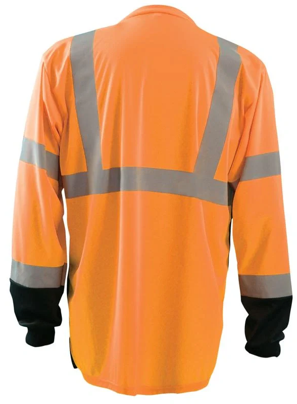 Occunomix Long Sleeve Black Bottom Wicking Birdseye T-Shirt W/Pocket