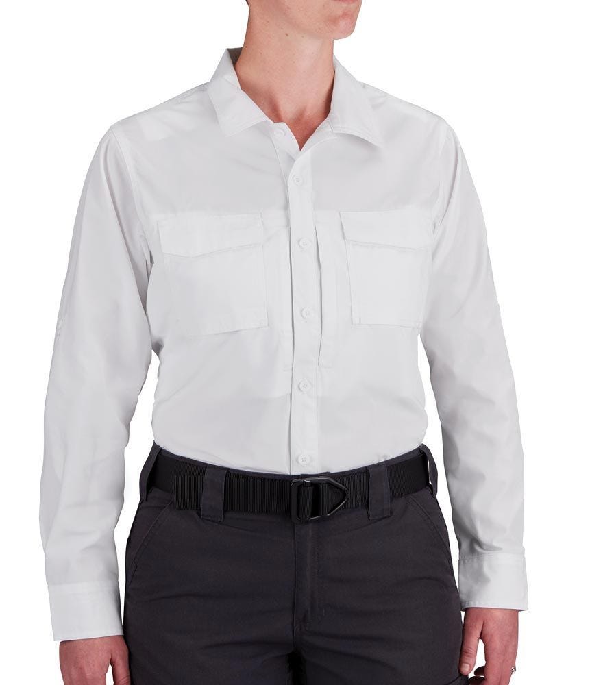 Propper Women's Long Sleeve RevTac Shirt - Poplin White