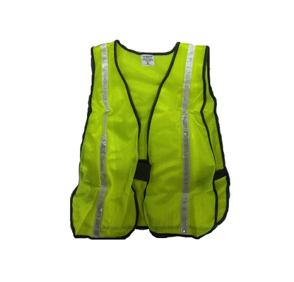 Yellow Mesh Safety Vest with Reflective Striping