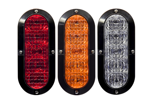TecNiq T61 6" Oval Stop/Tail/Turn Surface Mount in Amber and Red