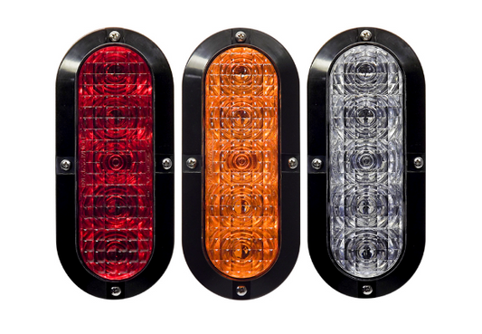 TecNiq T61 6" Oval Stop/Tail/Turn Surface Mount in Amber and Red